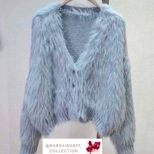 Furry Sweater (Blue/White)